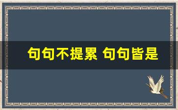 句句不提累 句句皆是累